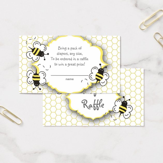 Honey Or Bumble Bee Raffle Ticket Or Insert Card