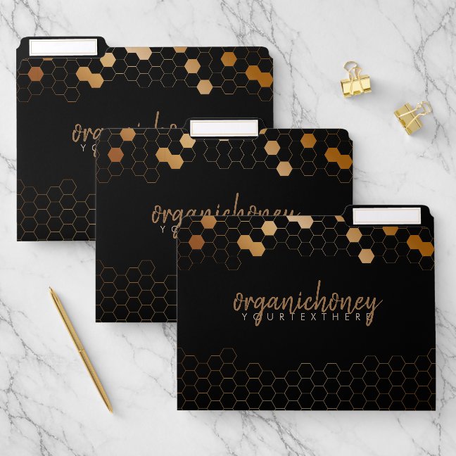 Honey Organic Gold Honeycomb Bee Farm Apiary File Folder