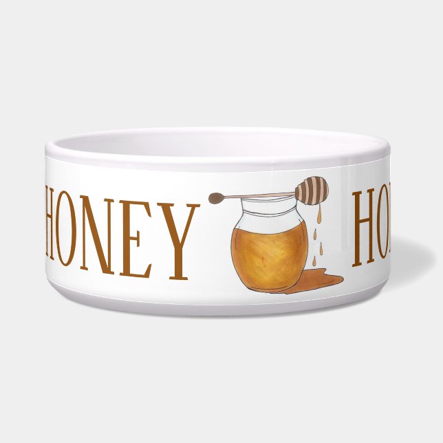 HONEY Personalized Honeypot Sweet Golden Honey Jar Bowl (Left)