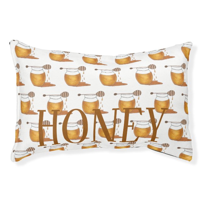 HONEY Personalized Honeypot Sweet Golden Honey Jar Pet Bed (Front)