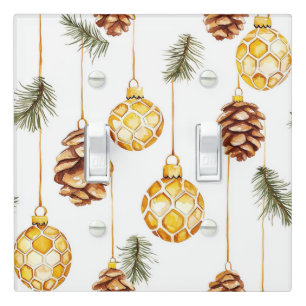 Honey Pine Cones Christmas Light Switch Cover