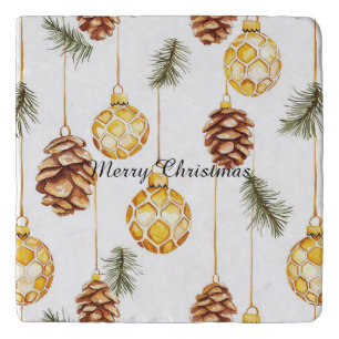 Honey Pine Cones Christmas Trivet