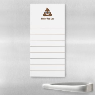 Honey Poo List Funny Poo Emoji Magnetic Notepad