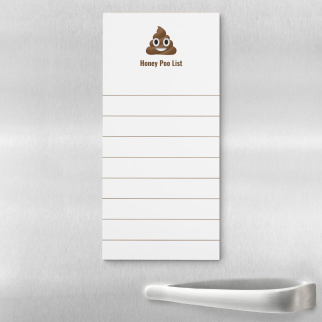 Honey Poo List Funny Poo Emoji Magnetic Notepad (In Situ)