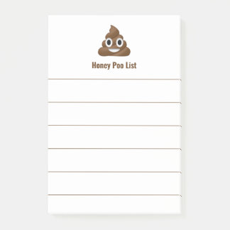 Honey Poo List Funny Poo Emoji Post-it Notes