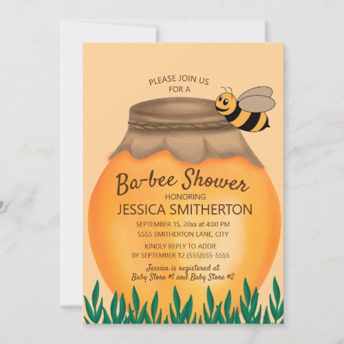Honey Pot and Bumblebee Baby Shower Invitation