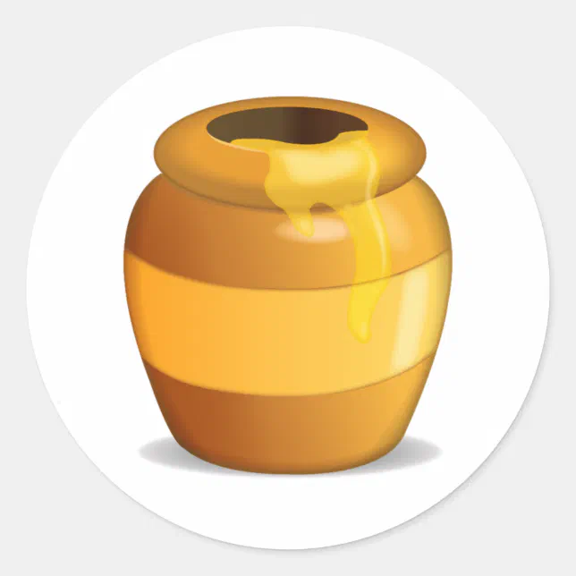Honey Pot Emoji Classic Round Sticker Zazzle