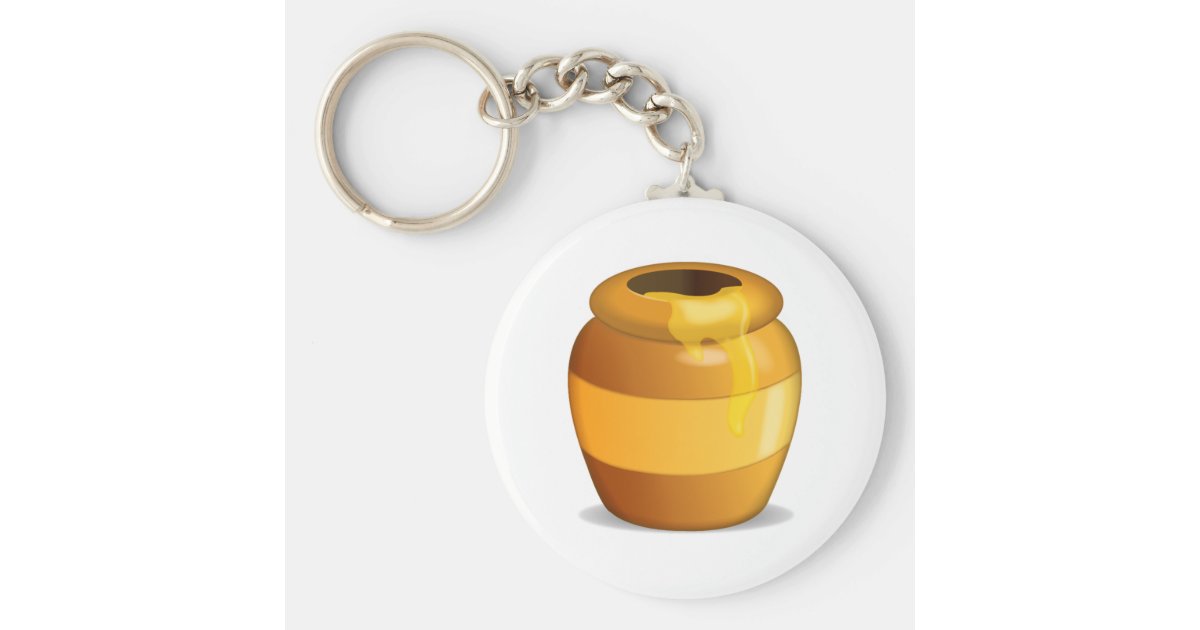 Honey Pot Emoji Keychain Zazzle
