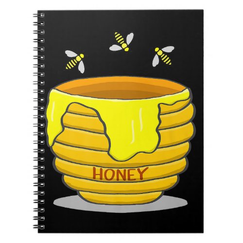 Honey Pot With Honey Bees Sweet Gift Premium  Notebook