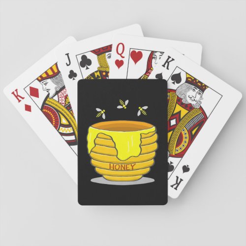 Honey Pot With Honey Bees Sweet Gift Premium  Playing Cards