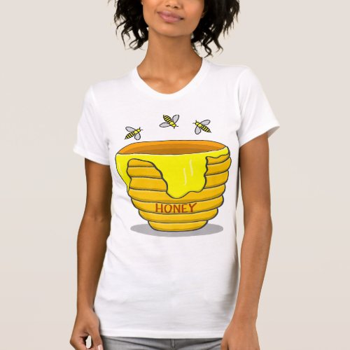 Honey Pot With Honey Bees Sweet Gift Premium  T_Shirt