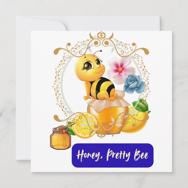Honey, Pretty Bee Invitation (Front)