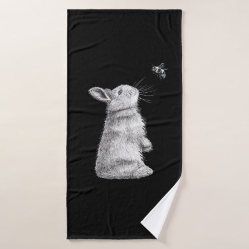 Honey Rabbit  Bumble Bee  Bunny Lover Gift Bath Towel