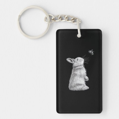Honey Rabbit  Bumble Bee  Bunny Lover Gift Keychain