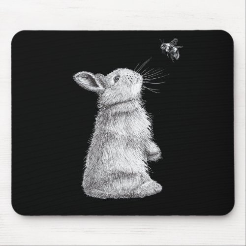 Honey Rabbit  Bumble Bee  Bunny Lover Gift Mouse Pad