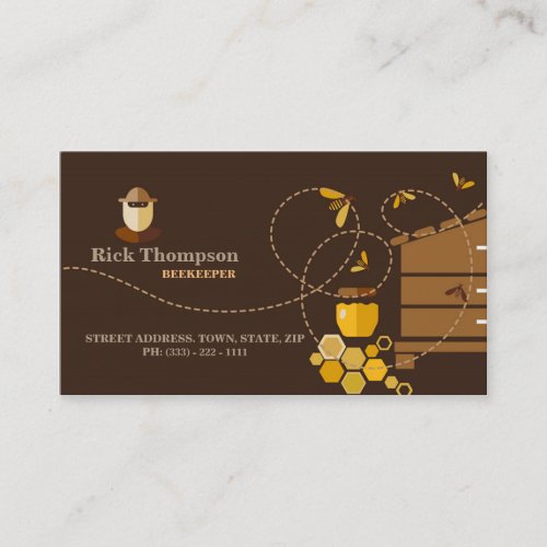 Honey Seller  Beekeeper Bee Seller Shop Farmer Business Card