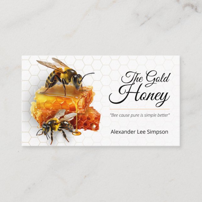 Honey Seller - Beekeeper  Business Card (Front)
