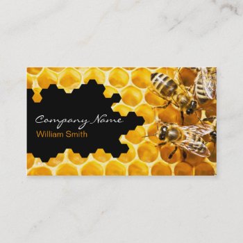Honey Seller - Beekeeper Business Card by KeyholeDesign at Zazzle