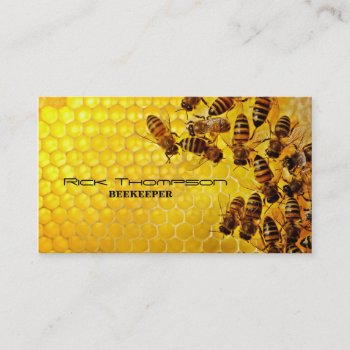 Honey Seller / Beekeeper Farmer Bee Farm Shop Business Card by paplavskyte at Zazzle