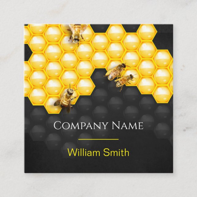 Honey Seller - Beekeeper Square Business Card (Front)