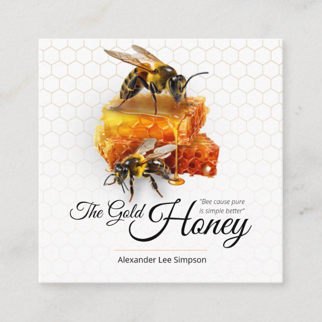 Honey Seller - Beekeeper  Square Business Card (Front)