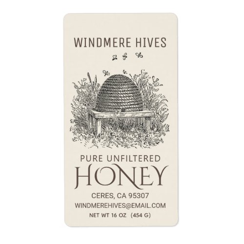Honey Shipping Vintage Skep Ivory Label