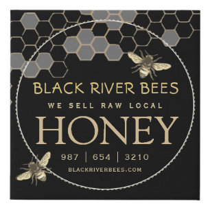 Honey Sign Beekeeper Promotional Black Honeycomb