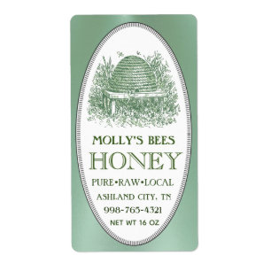 Honey Skep with Border Address or Shipping Green Label