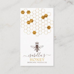 Honey Skincare Gold Foil On White Business Card
