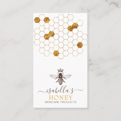 Honey Skincare Gold Foil On White  Business Card