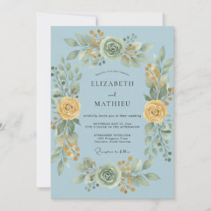 Honey Sky Peony Wedding Invitation