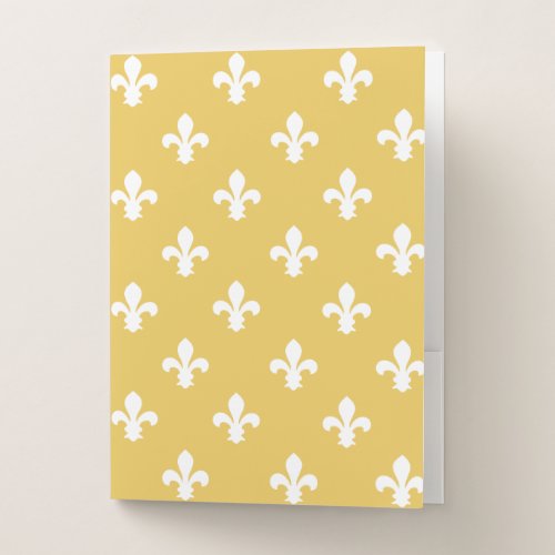 Honey Southern Cottage Fleur de Lys  Pocket Folder