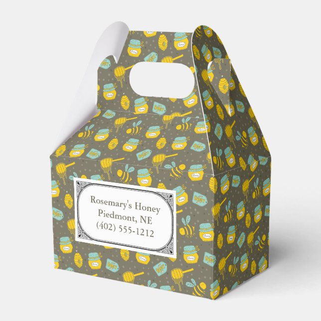 Honey Spoon Customer Personalized Favor Boxes (Front Side)