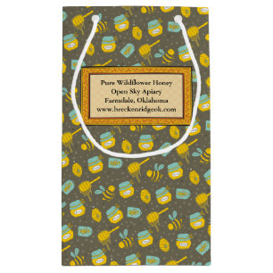 Honey Spoon Pattern Labeled Small Gift Bag