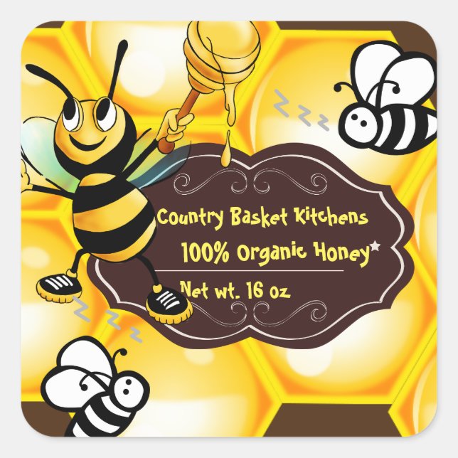 Honey Square Stickers (Front)