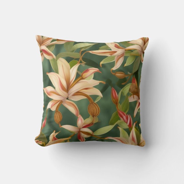 Honey Suckle Throw Pillow (Front)