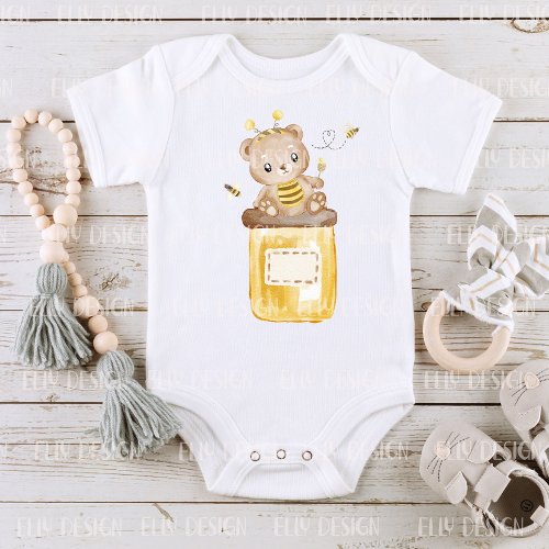 Honey Teddy Bear Baby Bodysuit 