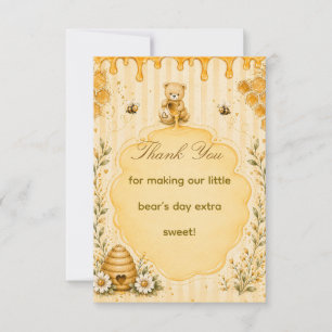 Honey Teddy Bear Baby Shower Thank You Card