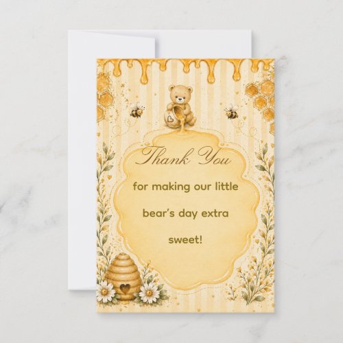 Honey Teddy Bear Baby Shower Thank You Card