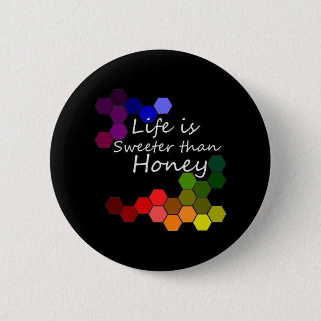 Honey Theme With Positive Words Button (Front)