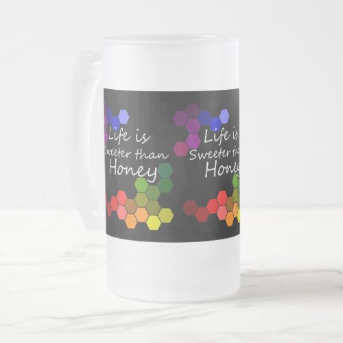 Honey Theme With Positive Words Frosted Glass Beer Mug