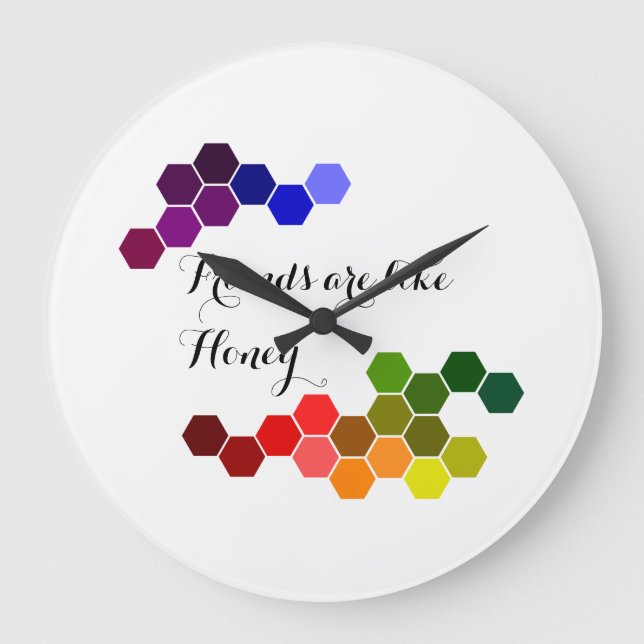 Honey Theme With Positive Words Large Clock (Front)
