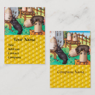 HONEY THIEF BEARS,BEES,BEE HIVES Medieval Apiary Business Card