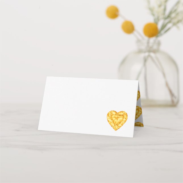 Honey topaz heart watercolor guest place cards (Front)