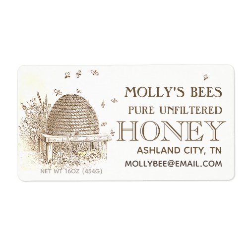 Honey Vintage Beehive Apiary Custom Labels