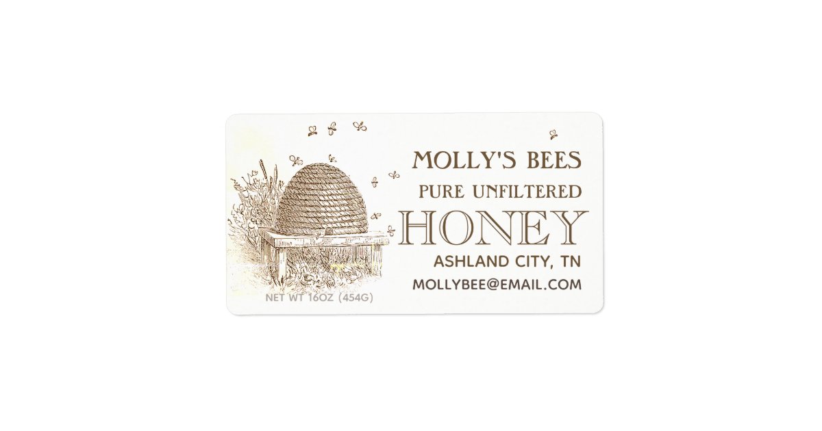 Honey Vintage Beehive Apiary Custom Labels | Zazzle.com