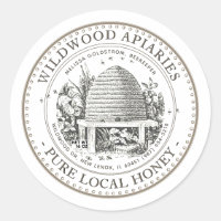 Honey Vintage Garden Skep Hive with little Bees