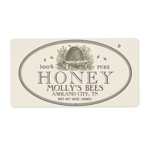 Honey Vintage Skep Product Label horizontal