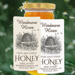 Honey Vintage Skep with bees Shipping Label<br><div class="desc">Personalize this white shipping label with your apiary name,  description,  town,  and contact. Don’t forget your net weight! See the list for suggestions. Common honey net weight conversions: 8oz (227g),  12oz (340g),  16oz (454g),  32oz (907g),  5lb (2.27kg). Vintage skep illustration with bees.</div>