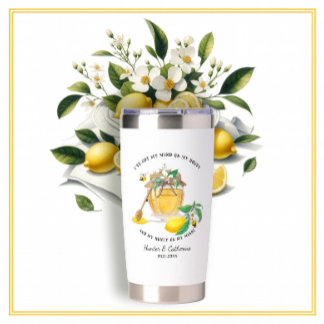 Honey w Cute Bees Lemon Floral n Foliage Insulated Tumbler